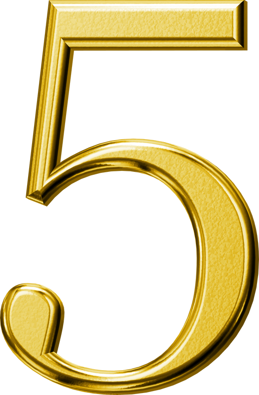 Luxury gold letter 5